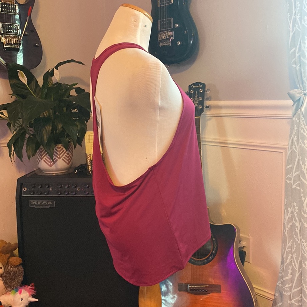 Medium Maroon Fabletics Racerback Tank - Picture 3 of 5